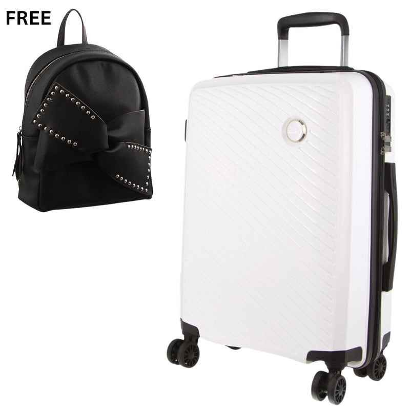 Load image into Gallery viewer, Pierre Cardin Inspired Milleni Luggage White Bag Medium + FREE Milleni Backpack
