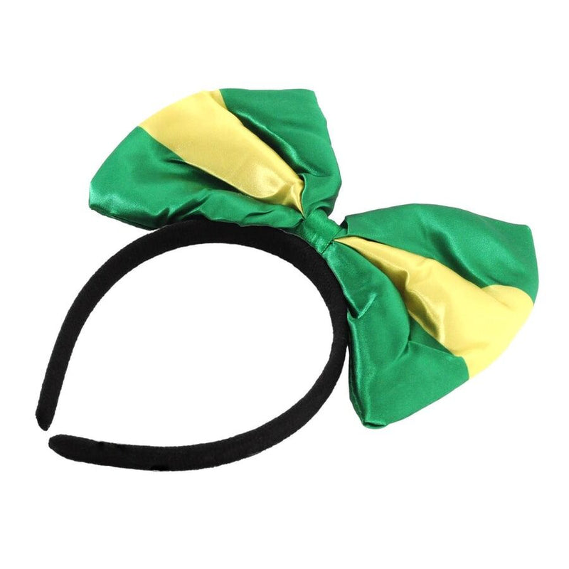 Load image into Gallery viewer, Green and Gold Yellow Bow Headband – Australia Day &amp; Sports Event Accessory-2
