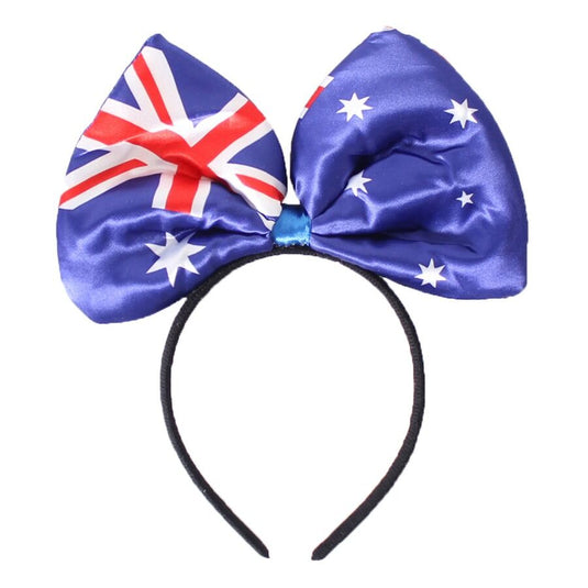 12x Australian Flag Bow Headband – Festive Australia Day Accessory-3