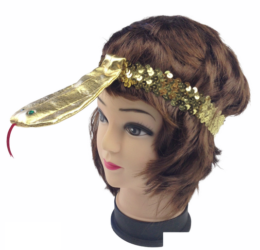 SEQUIN EGYPTIAN Headband Flapper Headpiece w Snake Fancy Dress Costume Cleopatra-1