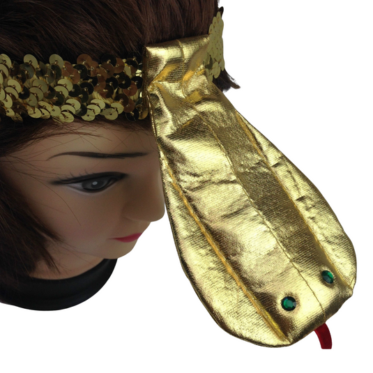 SEQUIN EGYPTIAN Headband Flapper Headpiece w Snake Fancy Dress Costume Cleopatra-3