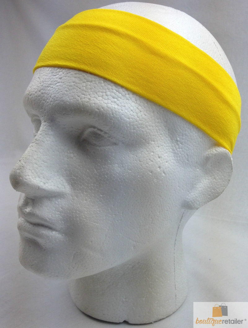 Load image into Gallery viewer, PLAIN HEADBAND Elastic Stretch Sports Yoga Hair Band Unisex 8cm Wide - Yellow-4
