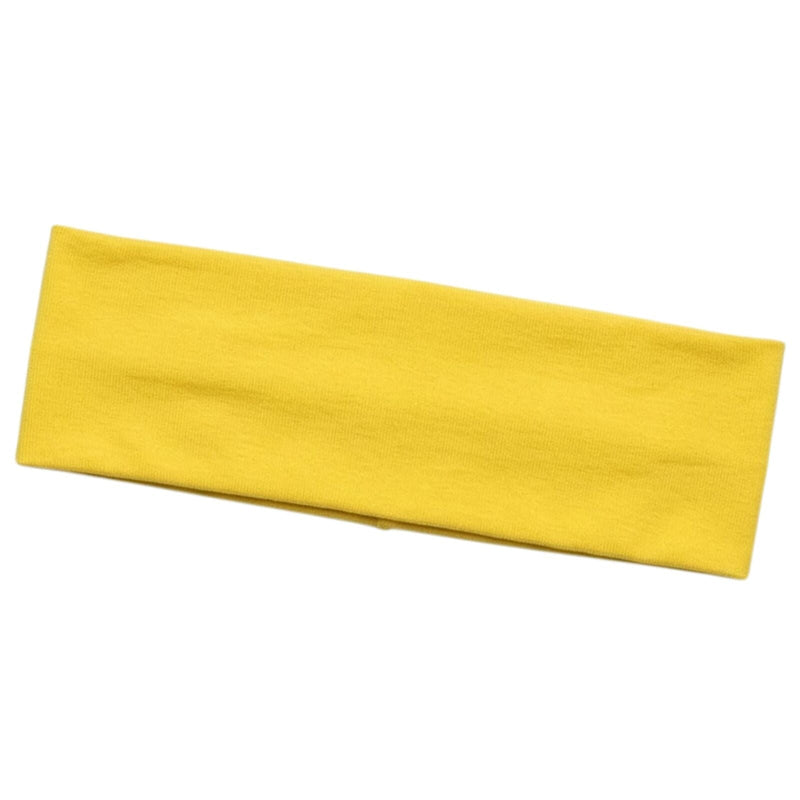Load image into Gallery viewer, 3pc Set Plain Headband Elastic Stretch Sports Yoga Hair Band Unisex - Yellow-3
