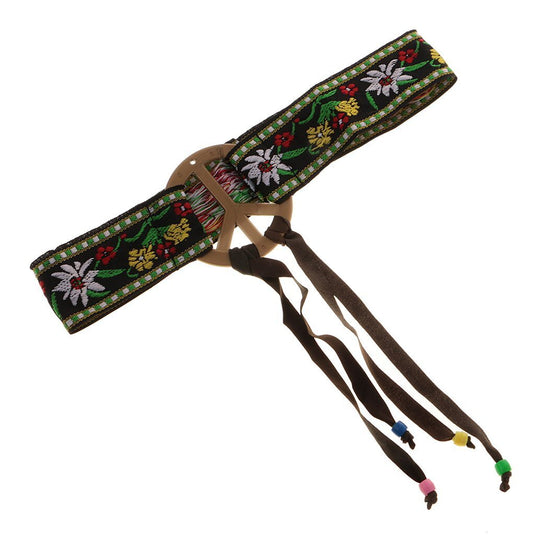 Hippie Hippy 60s 70s Flower Peace Symbol Daisy Headband Costume Party Accessory-3