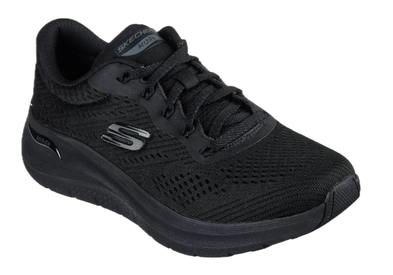 Load image into Gallery viewer, Skechers Womens Arch Fit 2.0 Big League Shoes Sneakers in Black/Black-0
