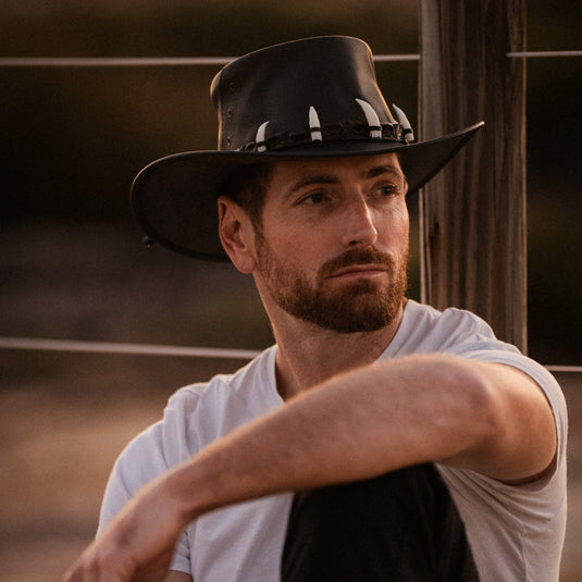 Jacaru 150 Ayers Croc Hat – Kangaroo Leather & Crocodile Band