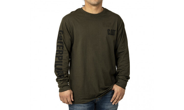 Load image into Gallery viewer, Caterpillar Mens Trademark Banner Long Sleeve Tee Top CAT - Army Moss-4
