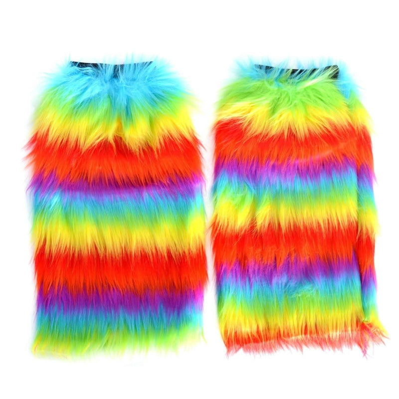 Load image into Gallery viewer, 6 Pairs Fluffy Leg Warmers Rainbow Gay Pride LGBTQ Bulk-3
