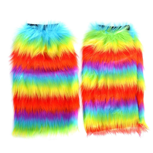 6 Pairs Fluffy Leg Warmers Rainbow Gay Pride LGBTQ Bulk-3