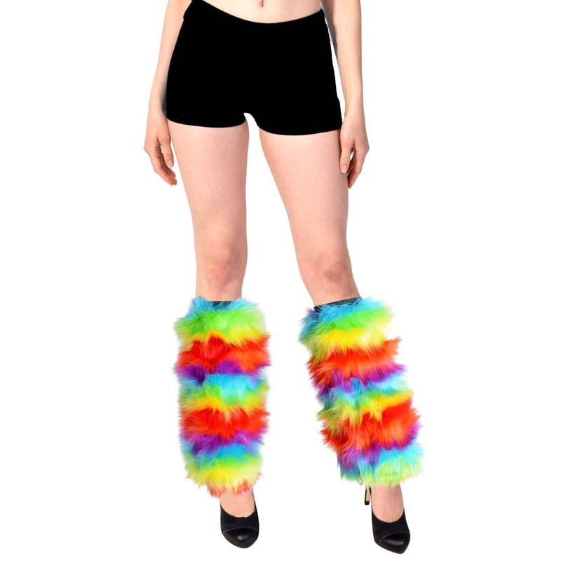 Load image into Gallery viewer, 6 Pairs Fluffy Leg Warmers Rainbow Gay Pride LGBTQ Bulk-2
