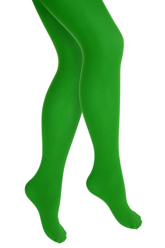 Pantyhose Tights Stockings Hosiery Womens Ladies Plain Colours - Green-0