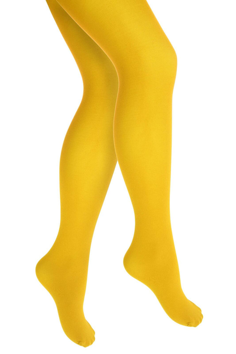Load image into Gallery viewer, PANTYHOSE Tights Stockings Hosiery Womens Ladies Plain Colours - Yellow - One Size Fits Most-1
