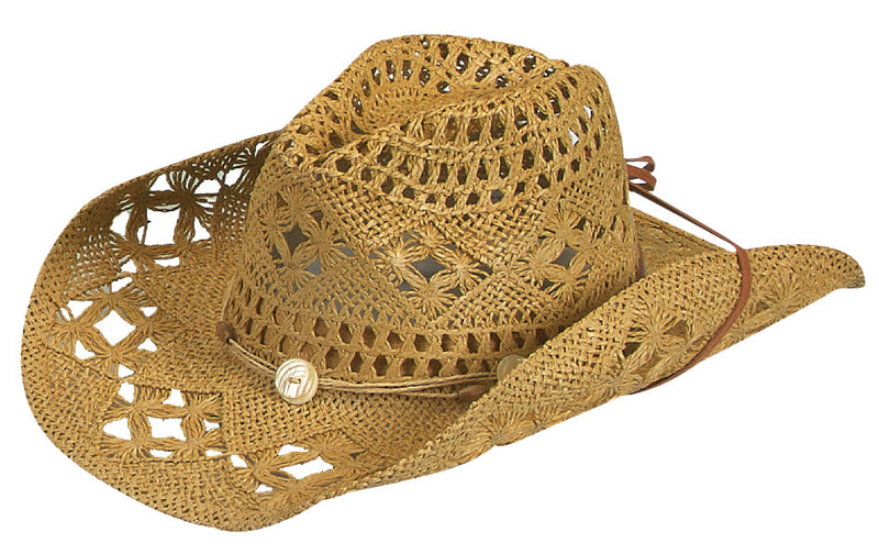 Load image into Gallery viewer, Jacaru 1566 Cowboy Hat – Vegan, UPF Sun Hat | Natural, Black &amp; Pink

