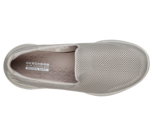 Skechers Women's Go Walk 5 Slip On Machine Washable Sneakers Shoes - Taupe-2