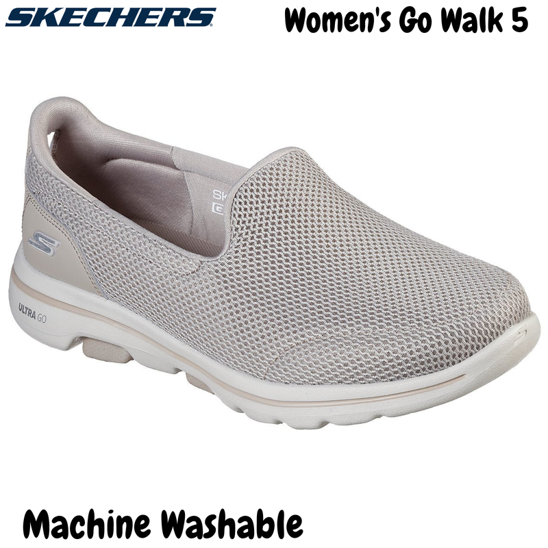 Load image into Gallery viewer, Skechers Women's Go Walk 5 Slip On Machine Washable Sneakers Shoes - Taupe-1
