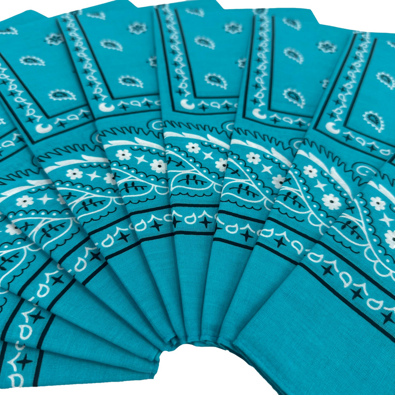 Load image into Gallery viewer, 15x BULK BANDANA Paisley 100% COTTON Head Wrap Bandanna Summer Scarf - Blue-4
