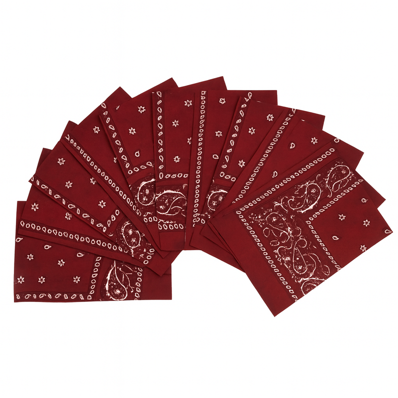 Load image into Gallery viewer, 15x BULK BANDANA Paisley 100% COTTON Head Wrap Bandanna Summer Scarf - Burgundy-0
