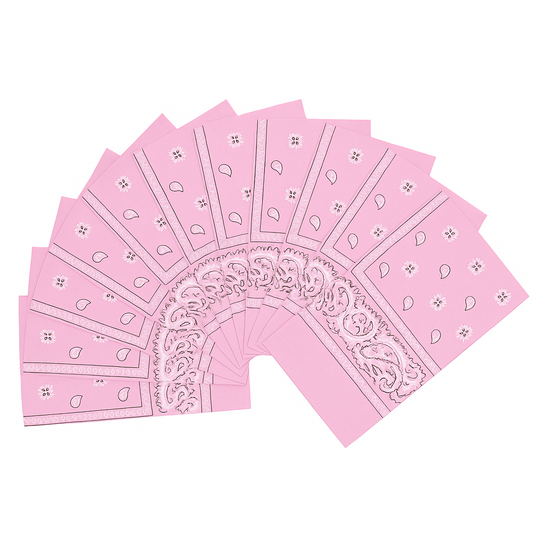 15x BULK BANDANA Paisley 100% COTTON Head Wrap Bandanna Summer Scarf - Light Pink-1