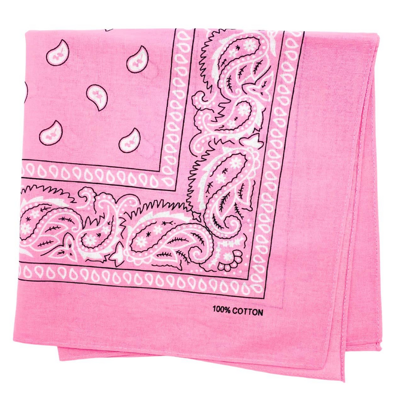 Load image into Gallery viewer, 15x BULK BANDANA Paisley 100% COTTON Head Wrap Bandanna Summer Scarf - Light Pink-3
