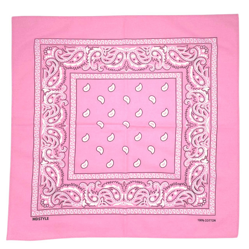 Load image into Gallery viewer, 15x BULK BANDANA Paisley 100% COTTON Head Wrap Bandanna Summer Scarf - Light Pink-2
