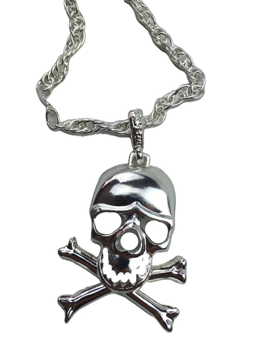 SKULL NECKLACE Pendant Silver Chain Punk Vintage Fashion Gothic Jewelry Retro-1