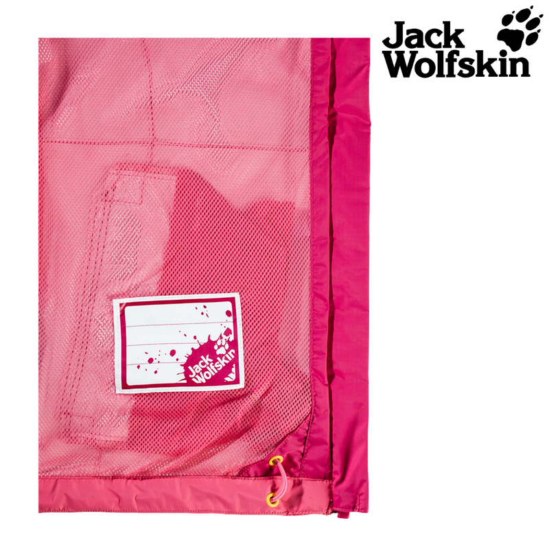 Load image into Gallery viewer, Jack Wolfskin Rainy Day Girls Jacket Pockets High-vis Waterproof Hooded Zip Kids-4
