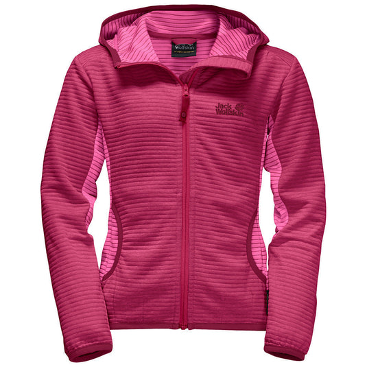 Jack Wolfskin Girls Jumper Kids Childrens Tongari Warm Fleece w Hood-1