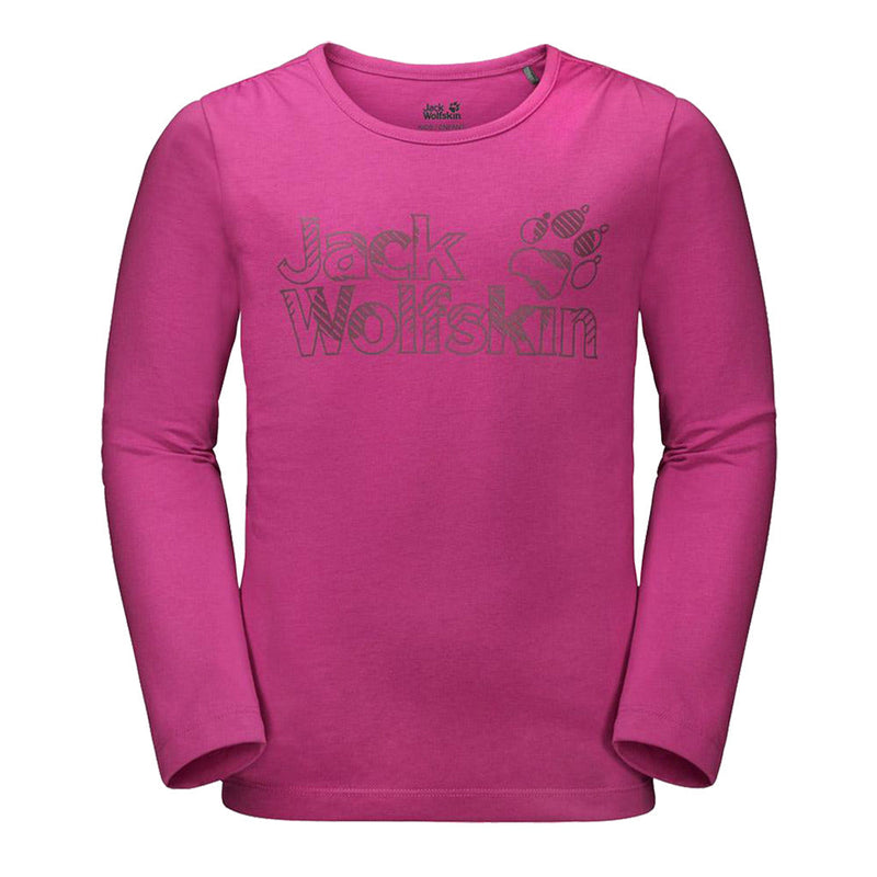 Load image into Gallery viewer, Jack Wolfskin Kids Girls Long Sleeve T Shirt Base Layer Thermal Cotton - Fuchsia-4
