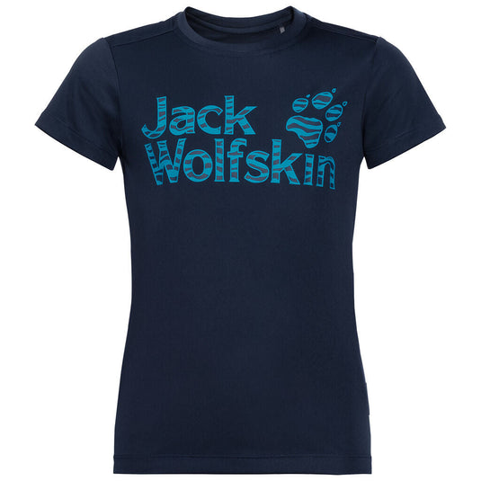 Jack Wolfskin Kids Jungle T Shirt Tee Top Sun UV Shield Shirt Childrens UPF 50+ - Night Blue-0