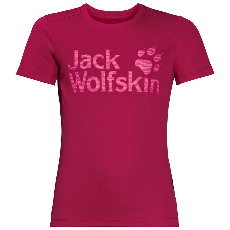 Load image into Gallery viewer, Jack Wolfskin Girls Jungle T Shirt Tee Top Sun UV Shield Shirt Childrens UPF 50+ - Azalea Red-1
