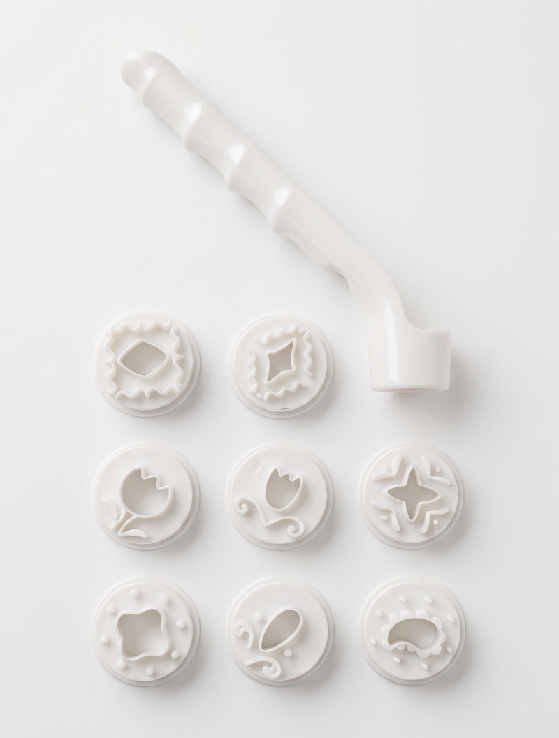 Load image into Gallery viewer, Avanti 9-Piece Fondant Stamp Set w/ Interchangeable Design Discs (Decorating Tool)-1
