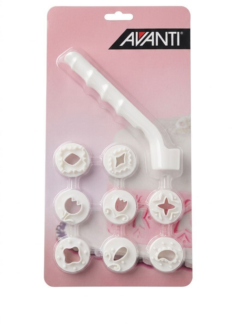 Load image into Gallery viewer, Avanti 9-Piece Fondant Stamp Set w/ Interchangeable Design Discs (Decorating Tool)-2
