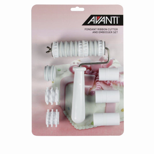 Avanti Fondant Ribbon Cut & Embosser Set w/ Interchangeable Wheel Designs-0