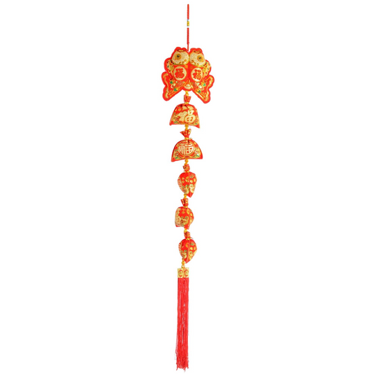 Chinese New Year Hanging Decoration 95cm Red Fish Money Tassel Ornament-1