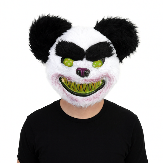 Scary Dog/Panda Bear Fluffy Animal Mask Costume Halloween Party Dress Up-1