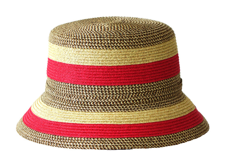 Load image into Gallery viewer, Jacaru 1751 Striped Short Brim Hat – Cotton | UPF 50+
