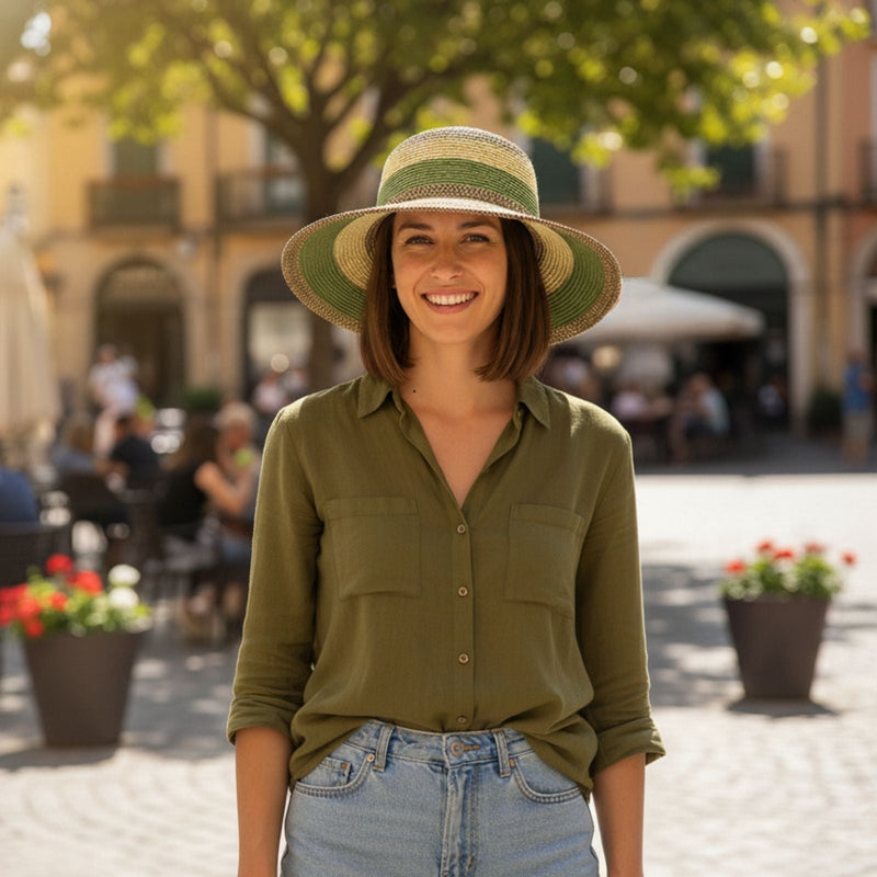 Load image into Gallery viewer, Jacaru 1752 Striped Wide Brim Hat – Adjustable | Vegan | 3 Colours | One Size
