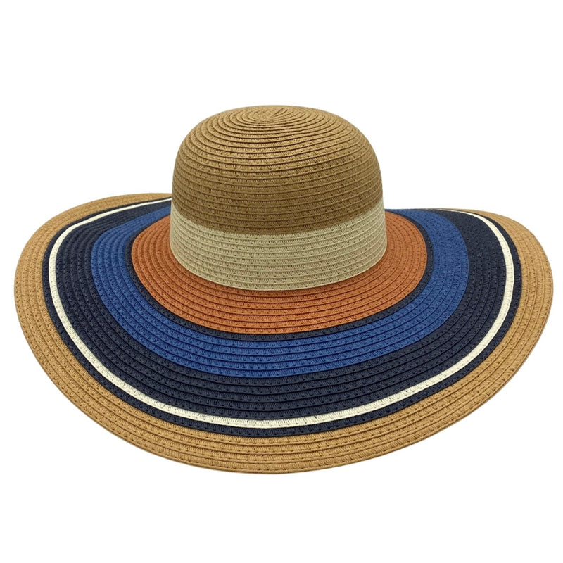 Load image into Gallery viewer, Jacaru 1764 Wide Brim Colour Stripes Hat – UPF 50+
