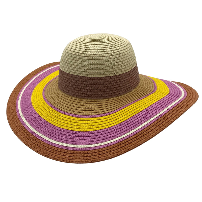 Load image into Gallery viewer, Jacaru 1764 Wide Brim Colour Stripes Hat – UPF 50+
