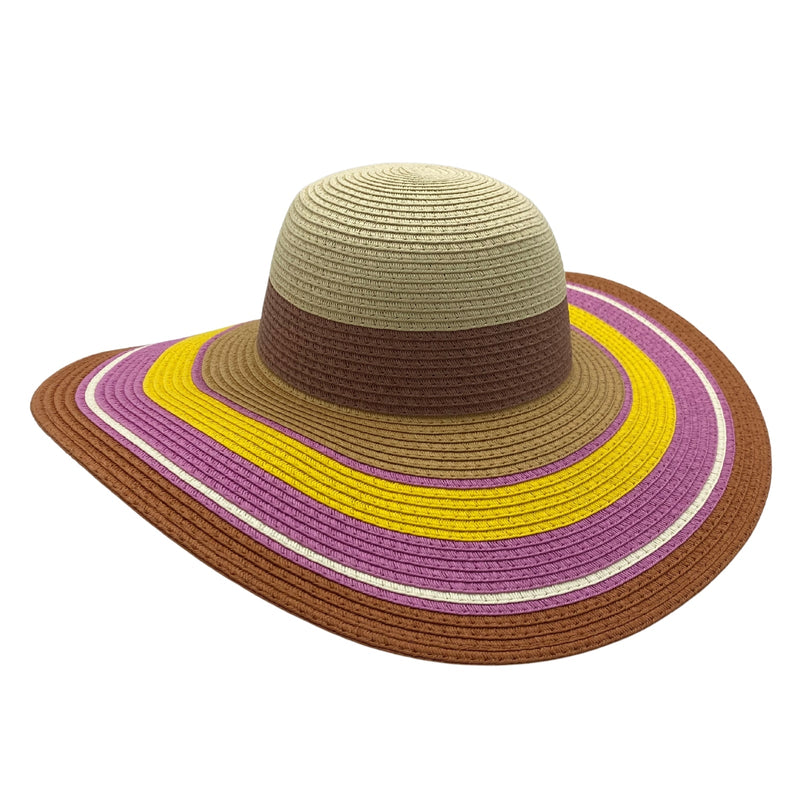 Load image into Gallery viewer, Jacaru 1764 Wide Brim Colour Stripes Hat – UPF 50+
