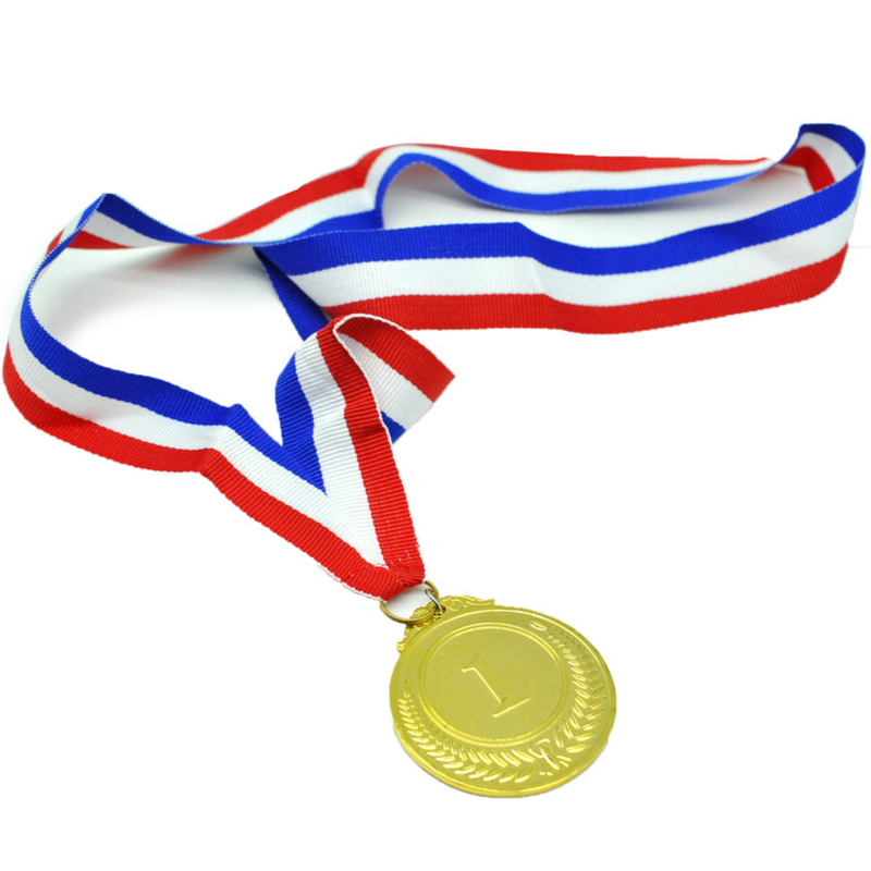 Load image into Gallery viewer, 12x 1st METAL GOLD WINNER MEDALS Sports Day School 46cm Ribbon Olympics-3
