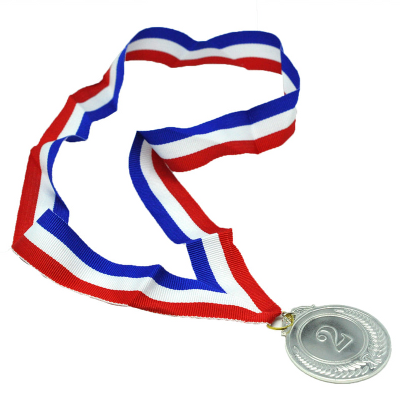 Load image into Gallery viewer, 12x 2nd METAL SILVER WINNER MEDALS Sports Day School 46cm Ribbon Olympics-3
