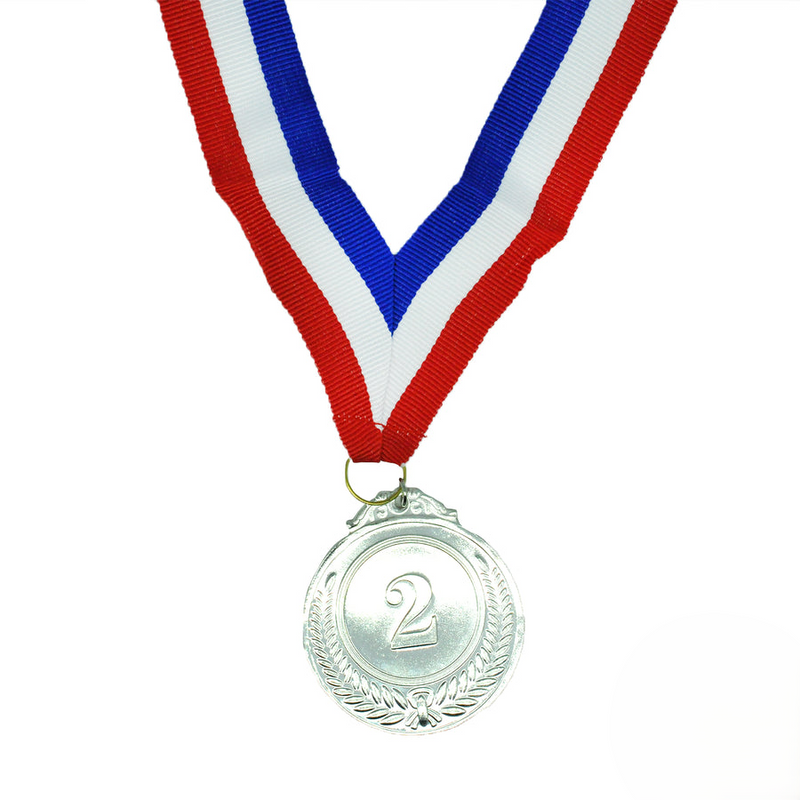 Load image into Gallery viewer, 2nd METAL SILVER WINNER MEDALS Sports Day School 46cm Ribbon Olympics-2
