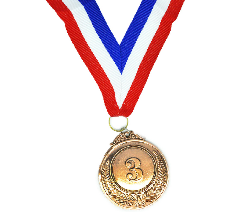 Load image into Gallery viewer, 3rd METAL BRONZE WINNER MEDALS Sports Day School 46cm Ribbon-2
