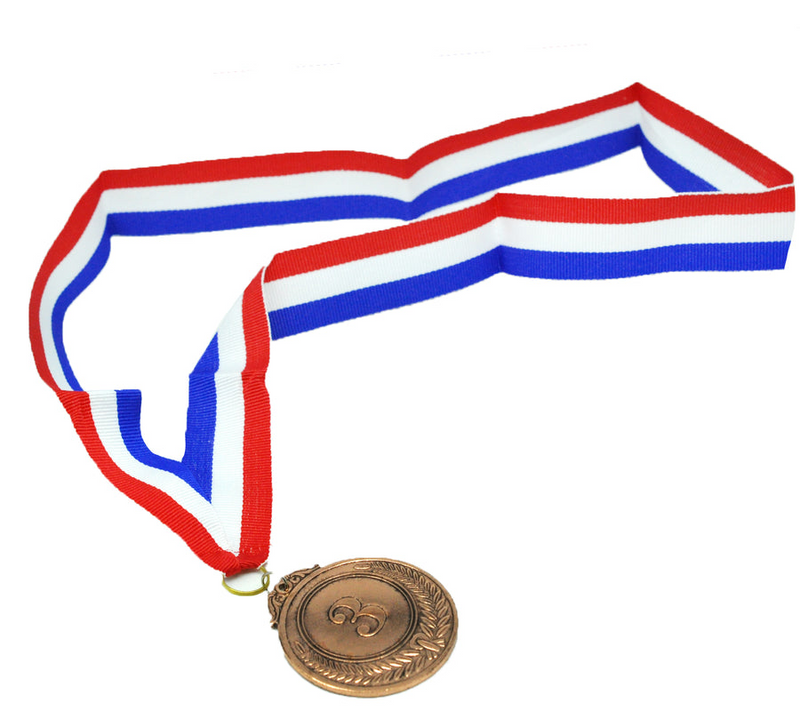Load image into Gallery viewer, 3rd METAL BRONZE WINNER MEDALS Sports Day School 46cm Ribbon-1
