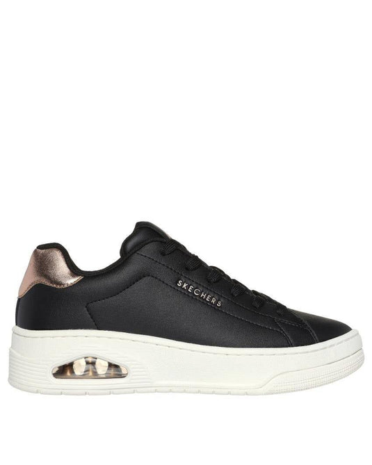 Skechers Womens Lace Up Uno Court Courted Air Sneakers Shoes in Black-4
