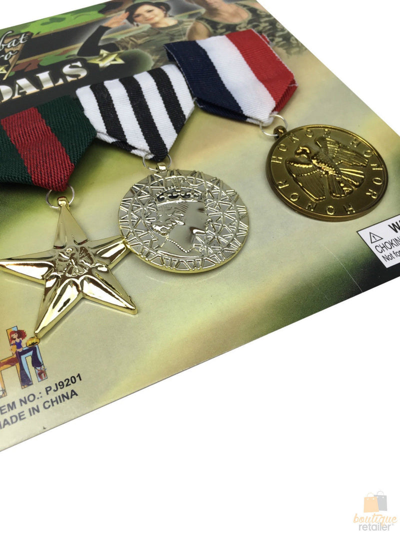 Load image into Gallery viewer, 3x Army Solider Medals Combat Party Costume Halloween Fancy Dress Replica-3
