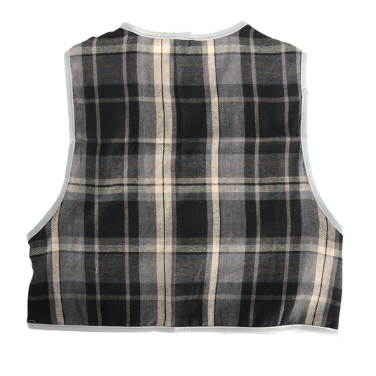 Childrens Grey Checkered Party Costume Vest Boys Kids Victorian, Cowboy or 1920s Style-2
