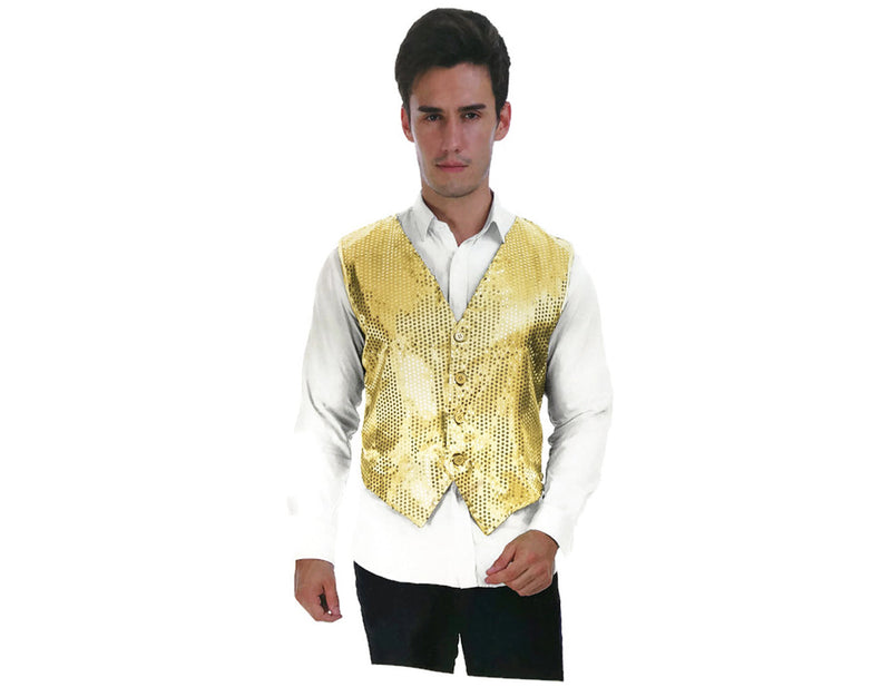 Load image into Gallery viewer, Mens Premium SEQUIN VEST Waistcoat Dance Costume Disco Sparkle Deluxe-10
