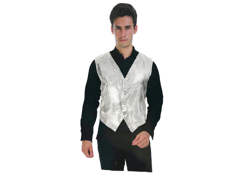 Load image into Gallery viewer, Mens Premium SEQUIN VEST Waistcoat Dance Costume Disco Sparkle Deluxe-3

